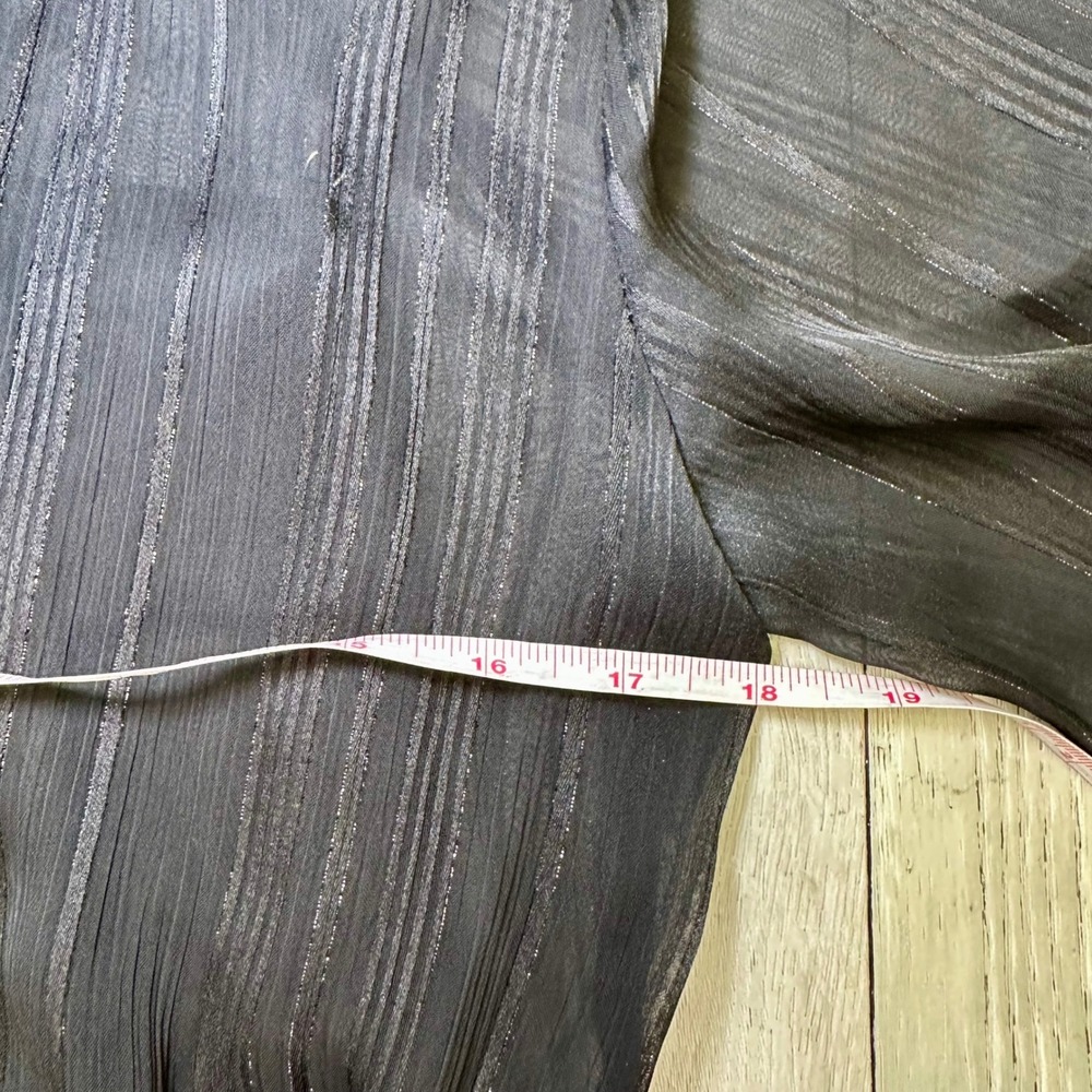 Nanette Lapore black sheer chiffon button up tie front long sleeve dress size 8 - Picture 5 of 9